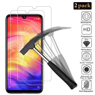 Thin HD Clear 9H Tempered Glass Screen Guard For Xiaomi Redmi Phones (Pack Of 2) • £2.95