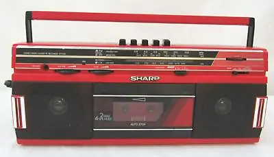 Vintage Sharp 2 Way 4 Speaker Stereo Radio Cassette Recorder QT-242H(R) • $29.99