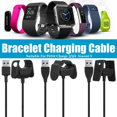 Fitbit Charge 2/3/4 Xiaomi 5 Smart Accessories USB Charging Cable Clip Charger • £3.91