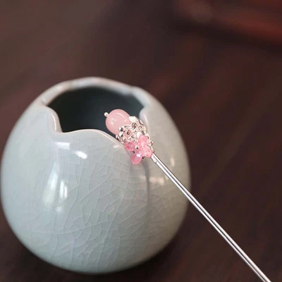 $3.77 • Buy Jade Tassel Flower Hair Fork Metal Hairpins Hanfu Headdress Hair Chopsticks