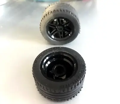 2x Lego Technic Wheel Tire 43.2 X 22 ZR Black Rim Ferrari Ninja Formula E • $6.90