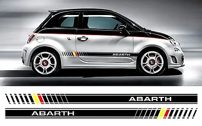 Fiat 500 Abarth Bi Color Custom Side Stripe Decal / Stickers • $64.44