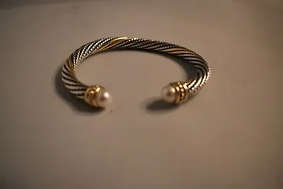 Alwand Vahan Sterling And 14K Yellow Gold Bangle With Pearls • $415