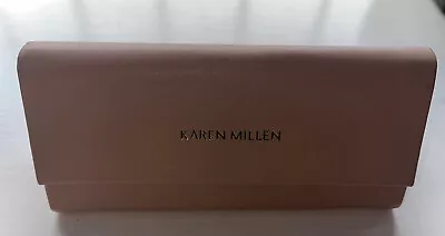 Karen Millen Nude Triangle Flap Over Sunglasses Glasses Case & Cleaning Cloth • £4.99