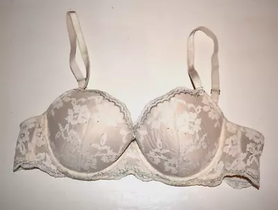 Victoria's Secret Dream Angels Lined Demi Underwire Beige Lace Bra 38B • $19.55