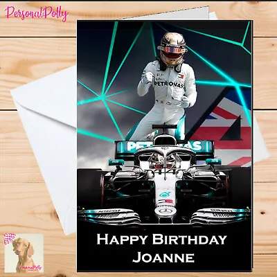 Personalised F1 Birthday Card Formula One Racing Lewis Hamilton Unofficial Track • £2.82