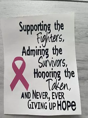 Breast Cancer Awareness Ribbon Decal. Car Sticker. Charity. Quote • £2