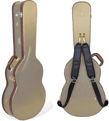 Crossrock 4/4 Acoustic Classical Guitar Case Vintage Canvas Wooden Hardshell • $156.99