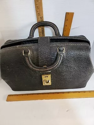 Vintage Black Leather SCHELL Medical Bag 16x11x7 • $145