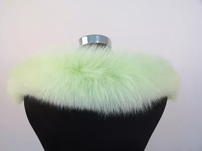 100% Real Fox  Fur Hood Collar/ Neck Wrap/scarf /jacket Collar  Green 75*12cm • $20