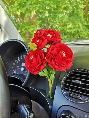 VOLKSWAGEN Bug New Beetle Interior Console Dashboard Flower Red Peony BOUQUET • $8.99