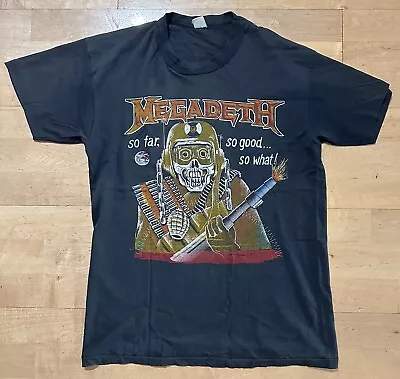 Vintage 1987 Megadeth Tour T-shirt So Far So Good So What! Peace Sells Vic • $350