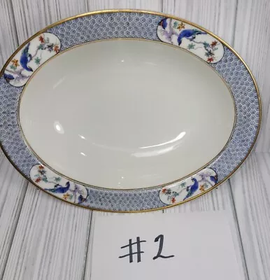 Theodore Haviland Limoges Montmery France 9 3/8  Oval Serving Bowl Blue Birds #2 • $27.90