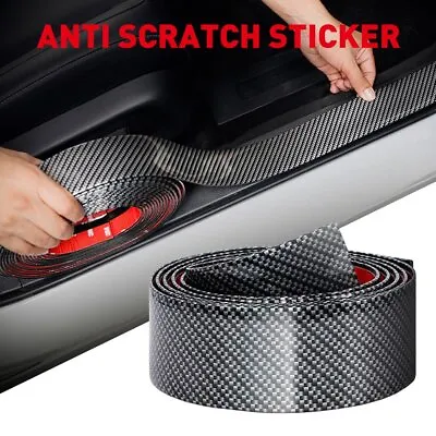 Carbon Fiber Car Sticker Protector Strip Door Sill Anti-Scratch Tape Waterproof • $9.99