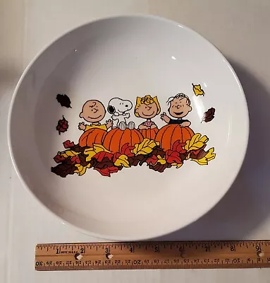 Peanuts Snoopy Pumpkin Patch Leaves SUDDENLY IT'S FALL Ceramic Pasta Bowl NEW • $19.99