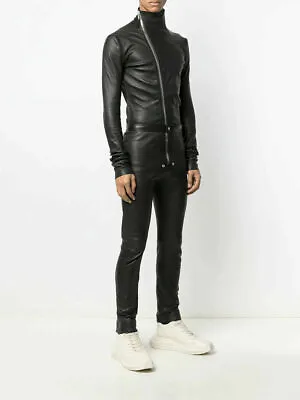 Men's Fall/winter Leather Jumpsuit Catsuit Made In Soft Sheepskin Pure Leather • $359.20