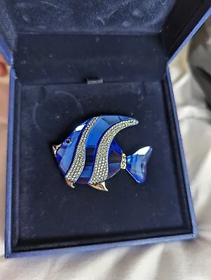 $60 • Buy Swarovski Crystal Angel Blue Fish Colina Brooch Pin 659350