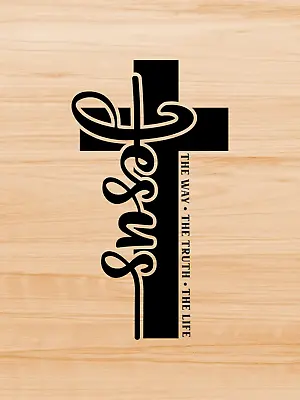 Vinyl Decal Sticker Wood Signs Christian Quotes Jesus The Way The Truth The Life • $4