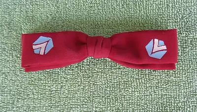 Vintage Ormond NYC Men's Bow Tie- Maroon Red With V Shield Design • $13.49