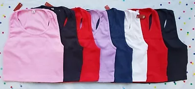 £3.99 • Buy WOMEN'S Plain Vest Crop Tops Ladies Tank Summer Blouse Ribbed T-Shirt Racer Tops