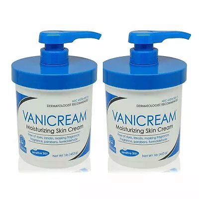 Vanicream Moisturizing Skin Cream Sensitive Skin Fragrance Free 16 Oz Pack Of 2 • $42.01