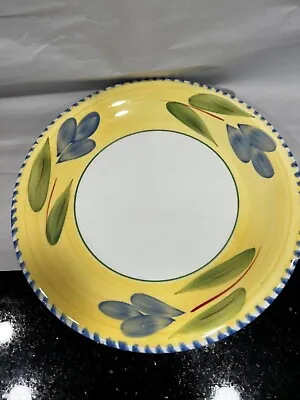 Maxam Made In Italy Mediterranean Dinner Plate 10” Blue Yellow Floral Ceramic • $24