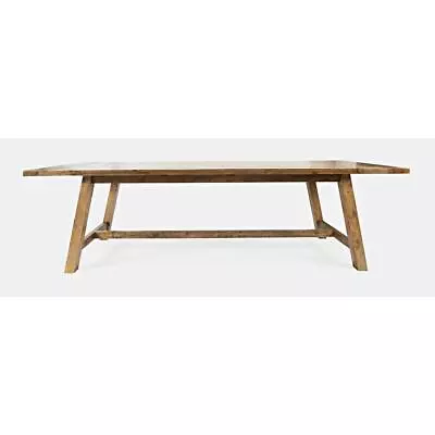 Rustic Distressed Pine 127  Trestle Counter Table With Two Leaves • $1564.52