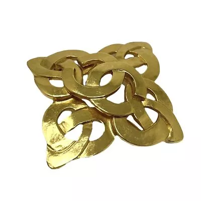 CHANEL Vintage 97P CC Logo Pin Brooch Accessory Gold Metal With Box RankAB • $1213.82