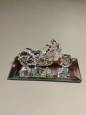 Pickwick Village Motorcycle With Crystal Accents Glass Figurine  3 1/2  NIB • $14.99