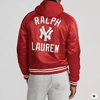 Polo Ralph Lauren NY Yankees Baseball Jacket Red Large L • $750