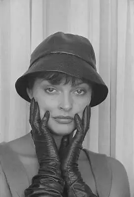 Austrian Actress Nadja Tiller Wearing Hat Leather Gloves During 19- Old Photo • $5.79