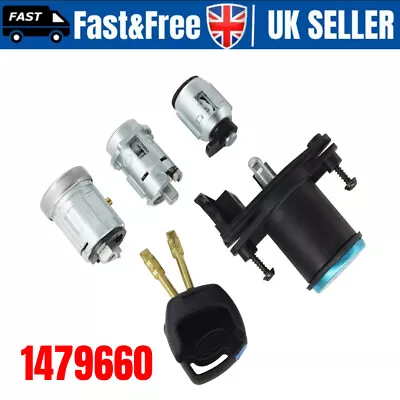 Ignition Switch Door Trunk Lock Barrel For Ford Fiesta Mk5 Fusion 1479660 2 Keys • £30.50