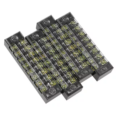 4pcs 8 Positions Dual Rows 600V 15A Wire Barrier Terminal Blocks Strip TB-1508L • $15.23