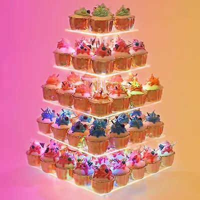 Cupcake Stand – 5 Tier Premium Cupcake Holder – Acrylic Cupcake Tower D • $56.80