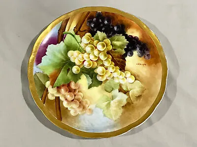 Vintage GINORI HAND PAINTED PLATE - SIGNED - GRAPES - 9  • $75