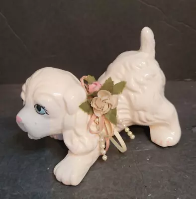 Vintage 1980's Ceramic White Dog Figurine(BC-9-M-3) • $11.77