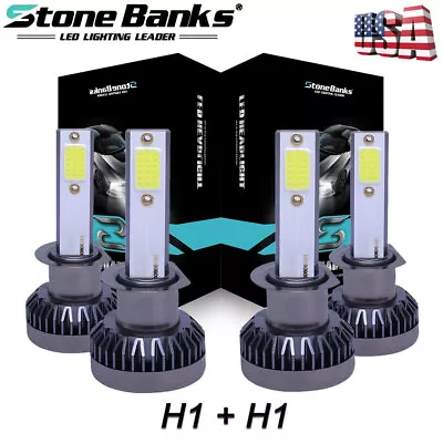 H1 H1 Combo 4000W 600000LM LED Headlight High Low Beam Kit Bulbs White 6000K 4X • $12.87