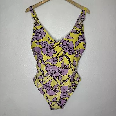 Gabi Fresh X Swimsuits For All One Piece Women’s 16D/DD Yellow Ombre Floral Swim • $38