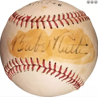 1948 Babe Ruth Single-Signed Baseball PSA/DNA LOA - Auto Grade 6 184963 • $17512