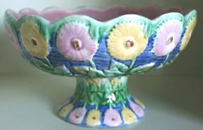 Pretty/Old Majolica ETRUSCAN Daisy Compote Circa 1880s #2 • $165