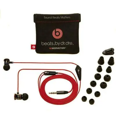 Genuine Black Monster Beats By Dr Dre IBeats In Ear Headphones For IphoneIpod • £24.99