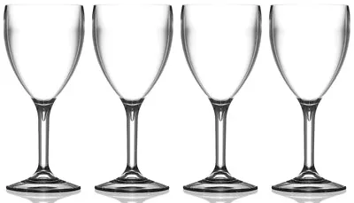 Wine Glass Clear Reusable Polycarbonate Plastic 312ml/11oz - Pack Of 4 • £12.49