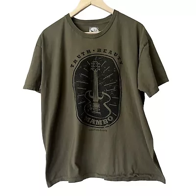 Mambo Australia Graphic T Shirt Tee Truth Beauty Guitar Size XL Olive Green • $30