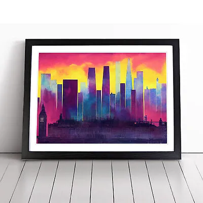 Watercolour London Skyline Vol.2 Abstract Wall Art Print Framed Canvas Picture • £14.95