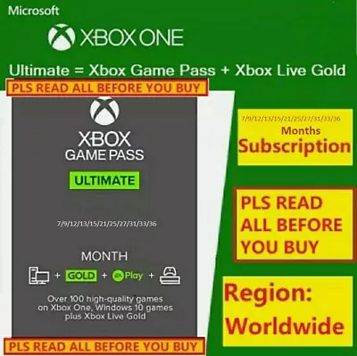 Xbox Game Pass Ultimate 5-25 Months (Read Description) • £130