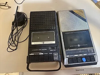 Lot Of 2 GE Portable Cassette Tape Recorders PARTS ONLY 3-5001A & 3-5016D • $19.99