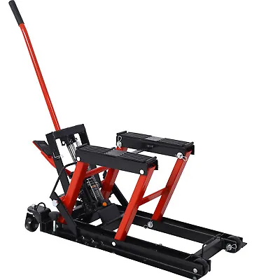 Hydraulic Motorcycle Lift Jack 1500LBS ATV Scissor Lift Jack Table With 4 Wheels • $207.73