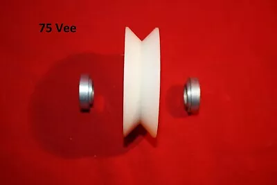 £12 • Buy 75mm Nylon Vee Pulley Wheel With Ball Bearings With Retaining Rings