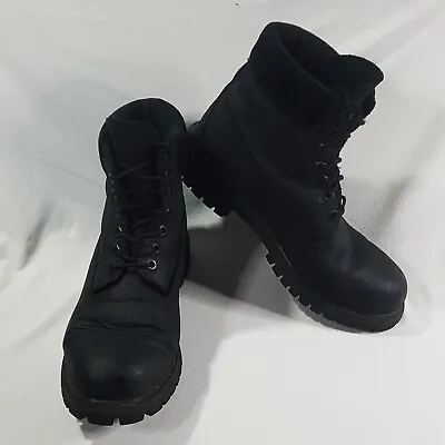 US 9 Timberland Mens 6  Leather Lace Up Utility Ankle Boots Black Waterproof • $73.95