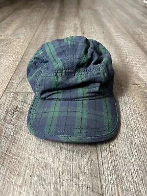 H&M Divided Vintage 5 Panel Green & Blue Plaid Hat - Size Large • $12.99